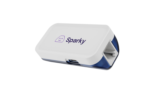 De Humax ECORD EV-laadpaal met Sparky P1-dongle van Chargee